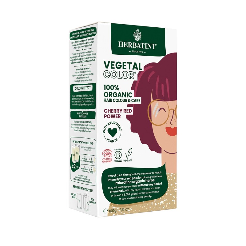 Herbatint plaukų dažai Vegetal color Cherry red